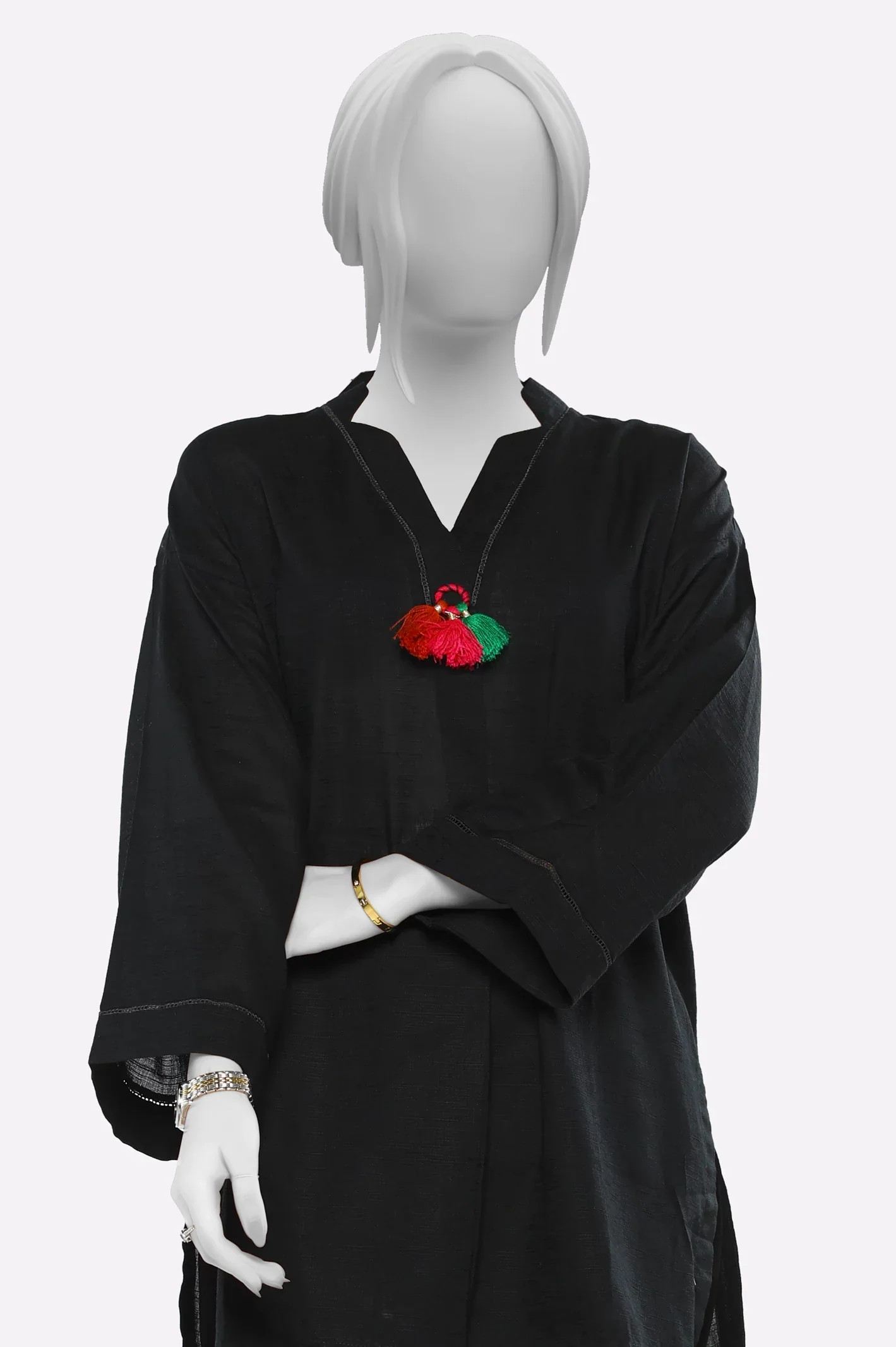 Khaddar Black Stylised Kurti - Image 2