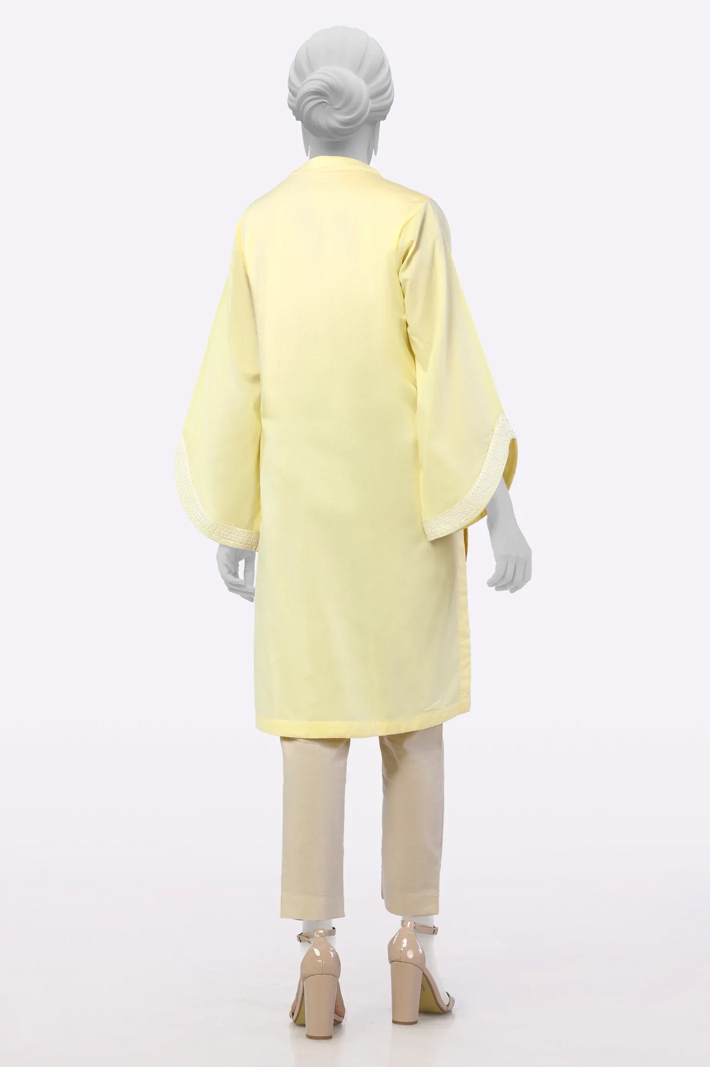 Yellow Embroidered Kurti - Image 3