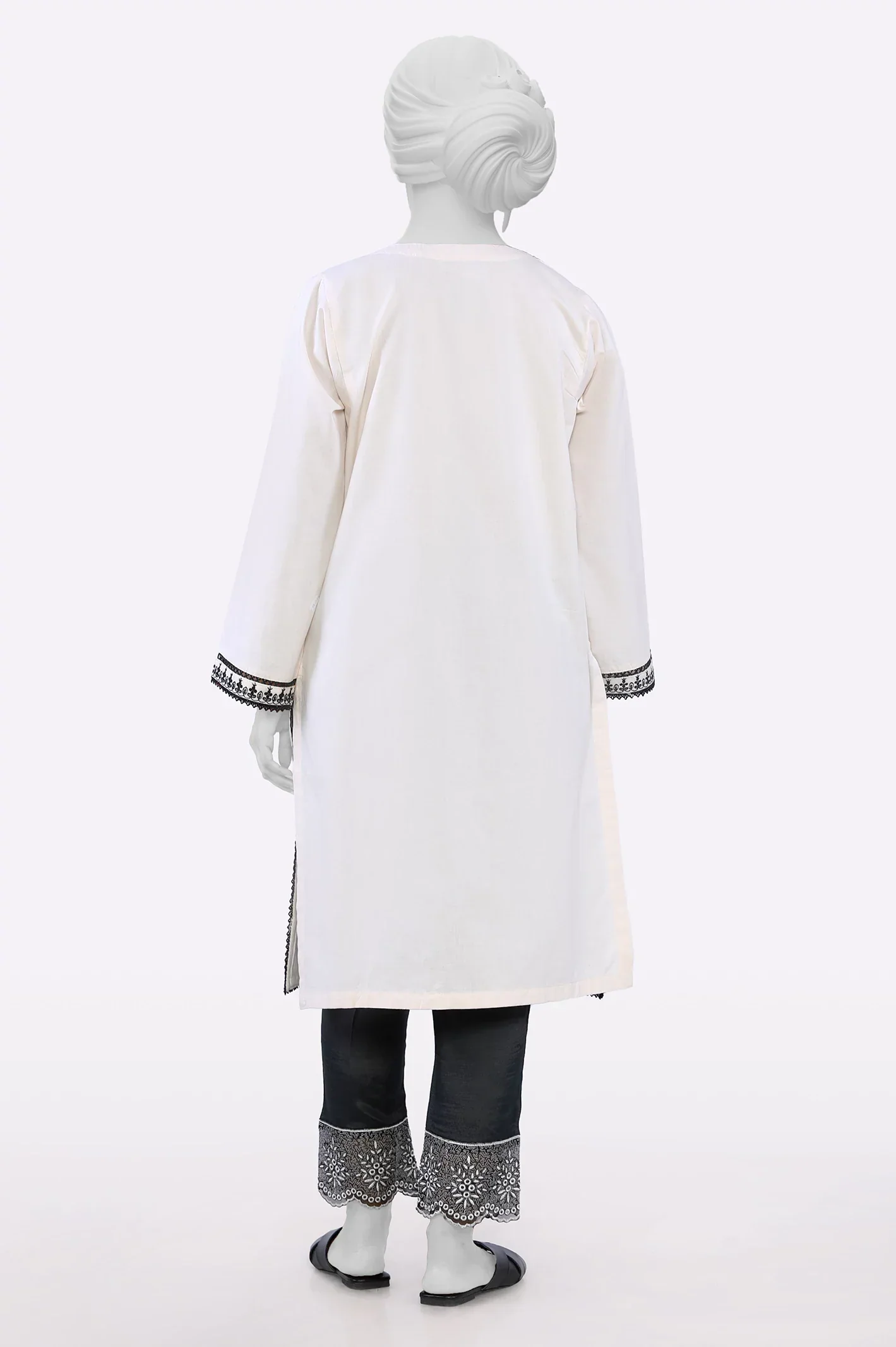 Light Peach Embroidered Kurti - Image 3