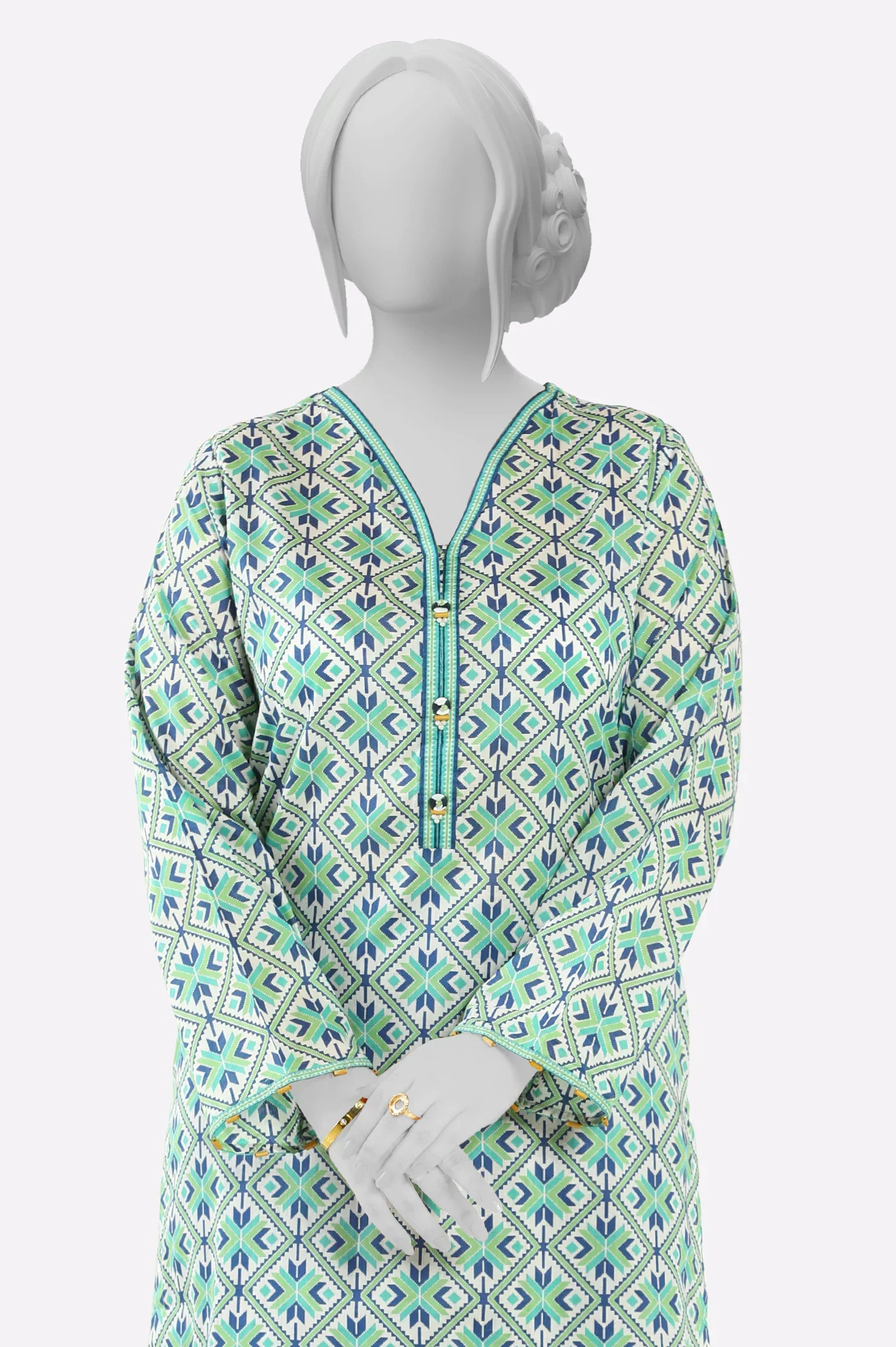 Cambric Basic Printed Kurti - Image 2