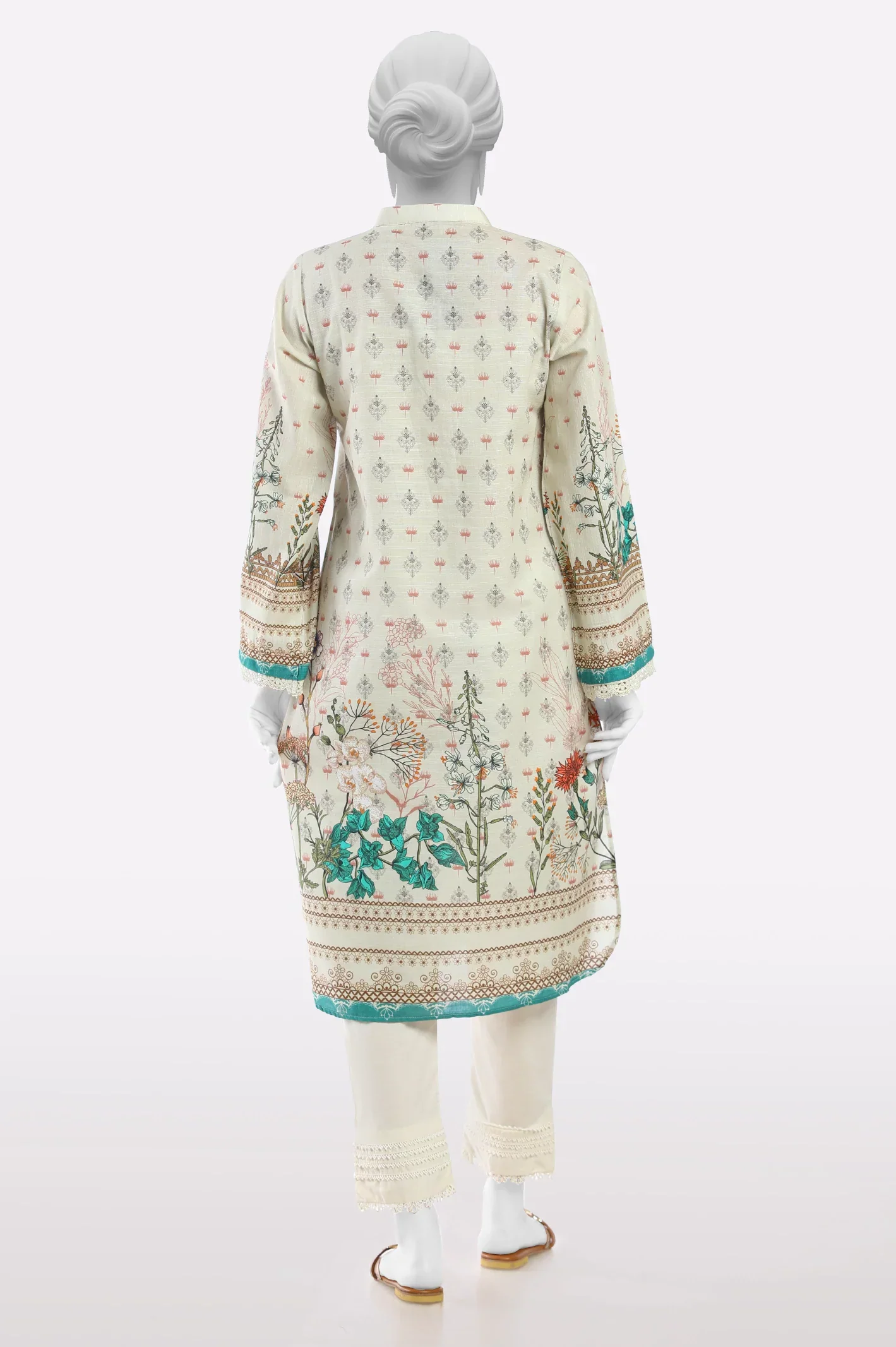 Off White Printed Kurti - Image 3