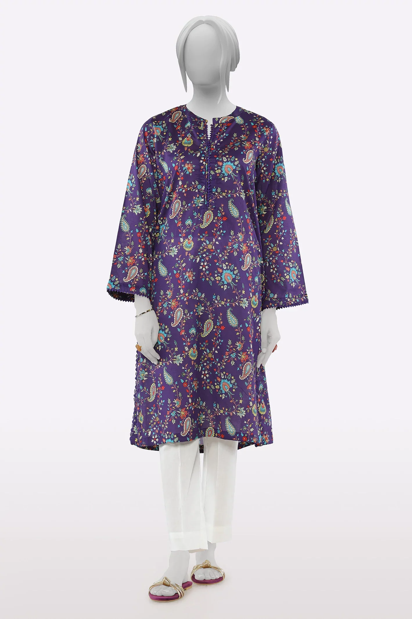Purple Printed Kurti
