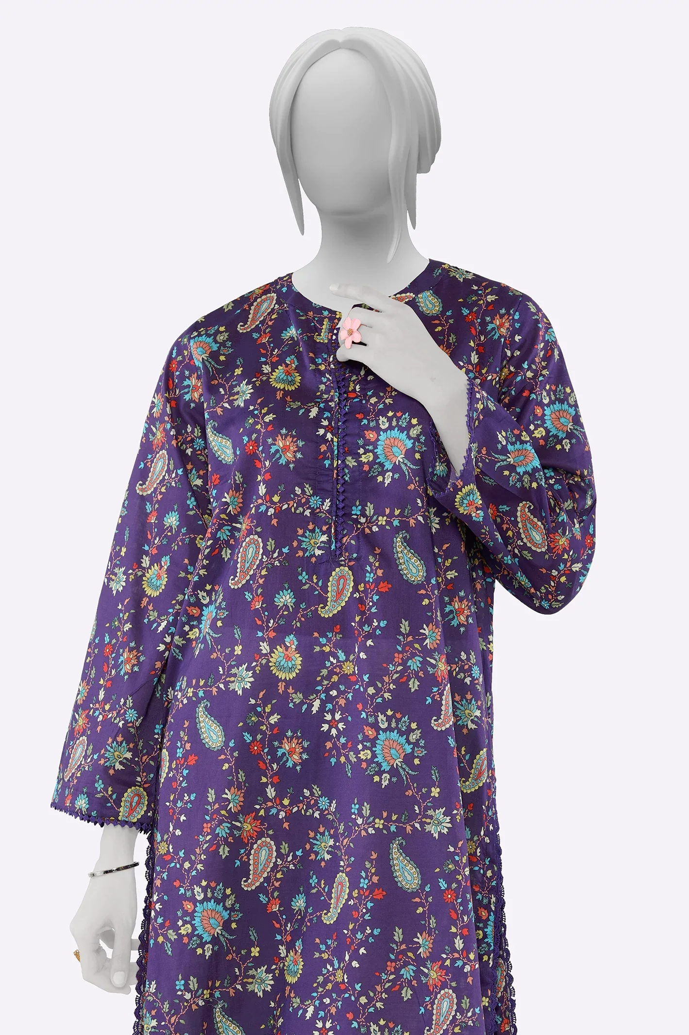 Purple Printed Kurti - Image 2