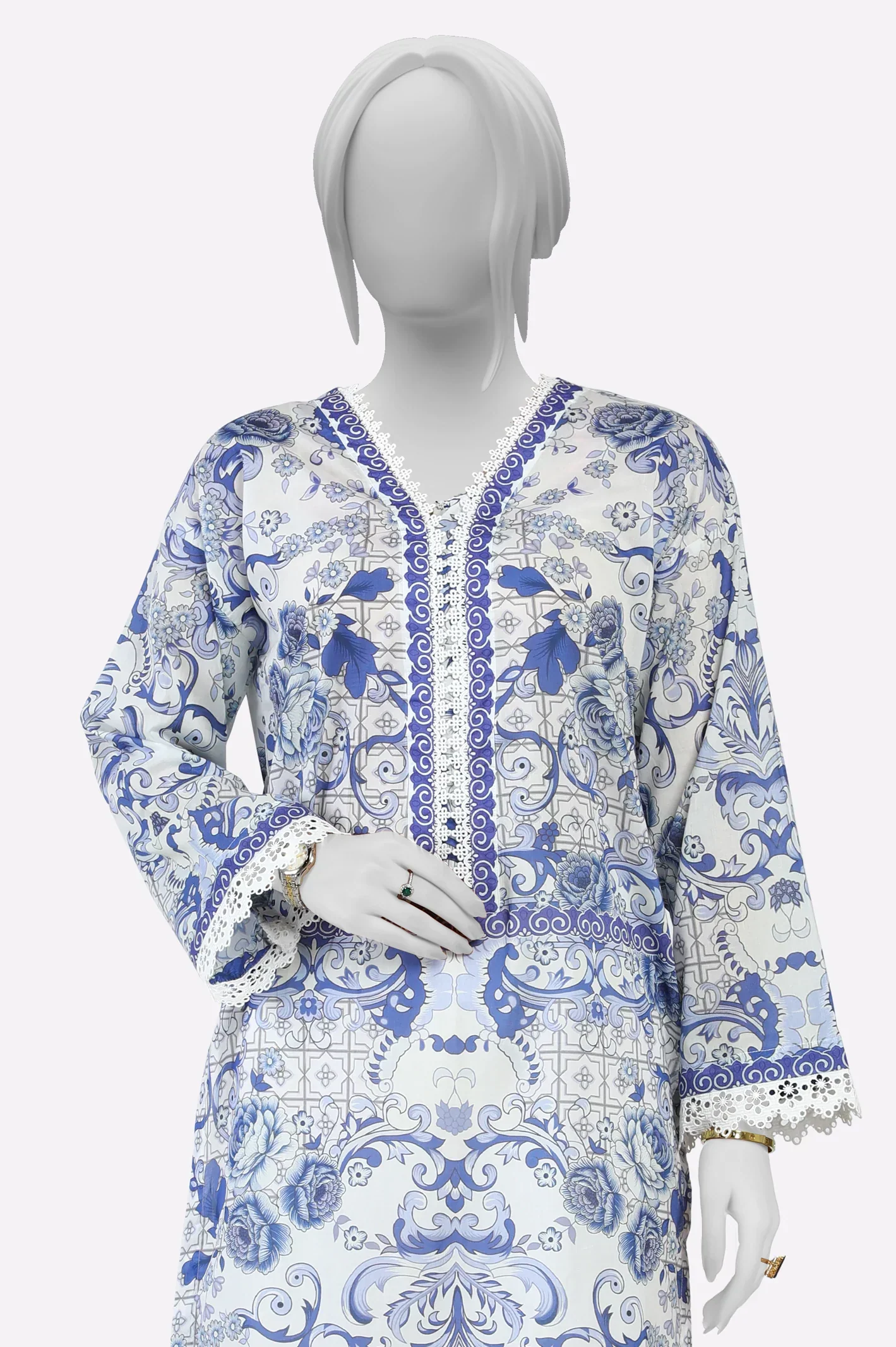 White Printed Kurti - Image 2