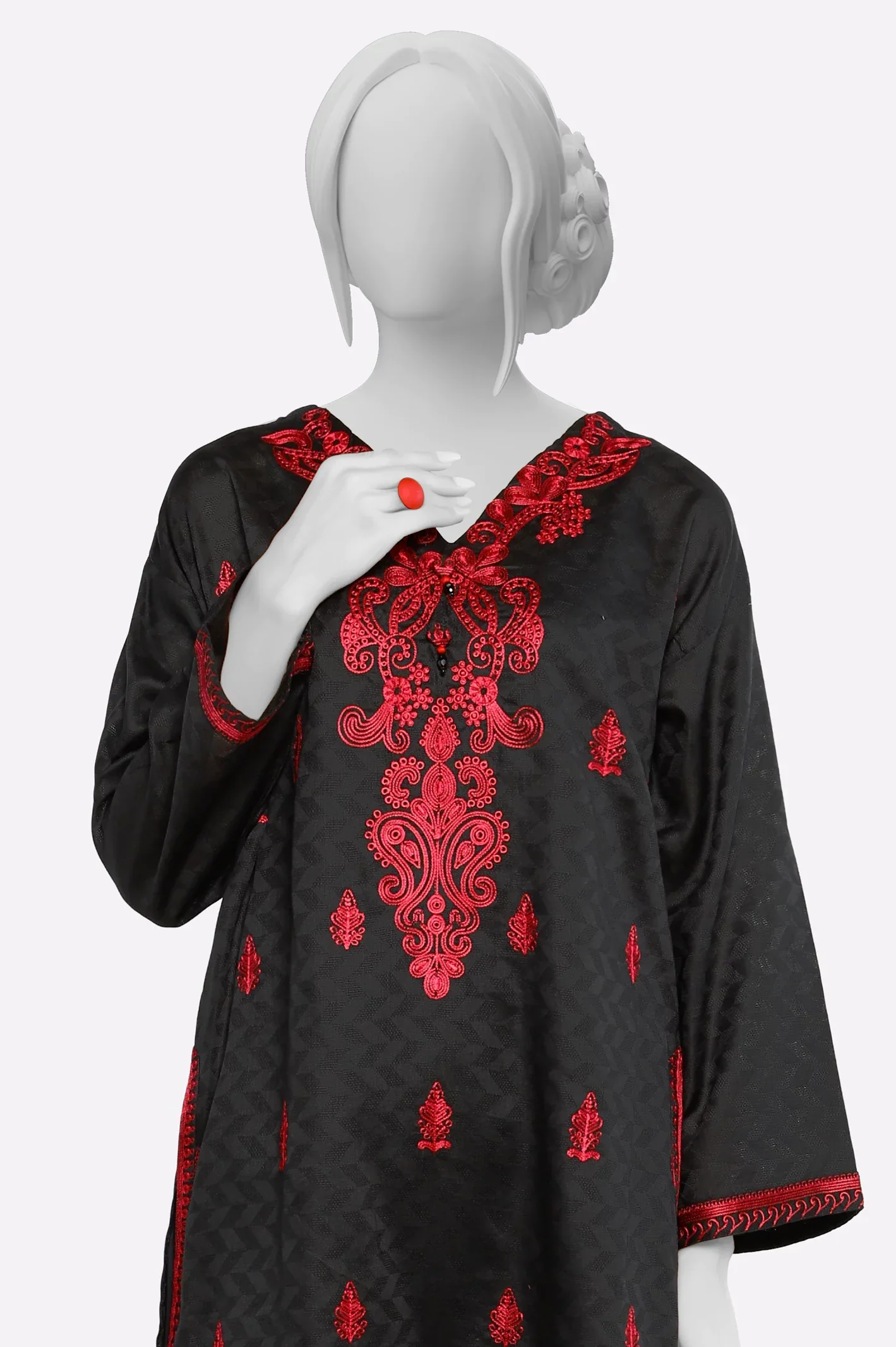 Black Embroidered Kurti - Image 2