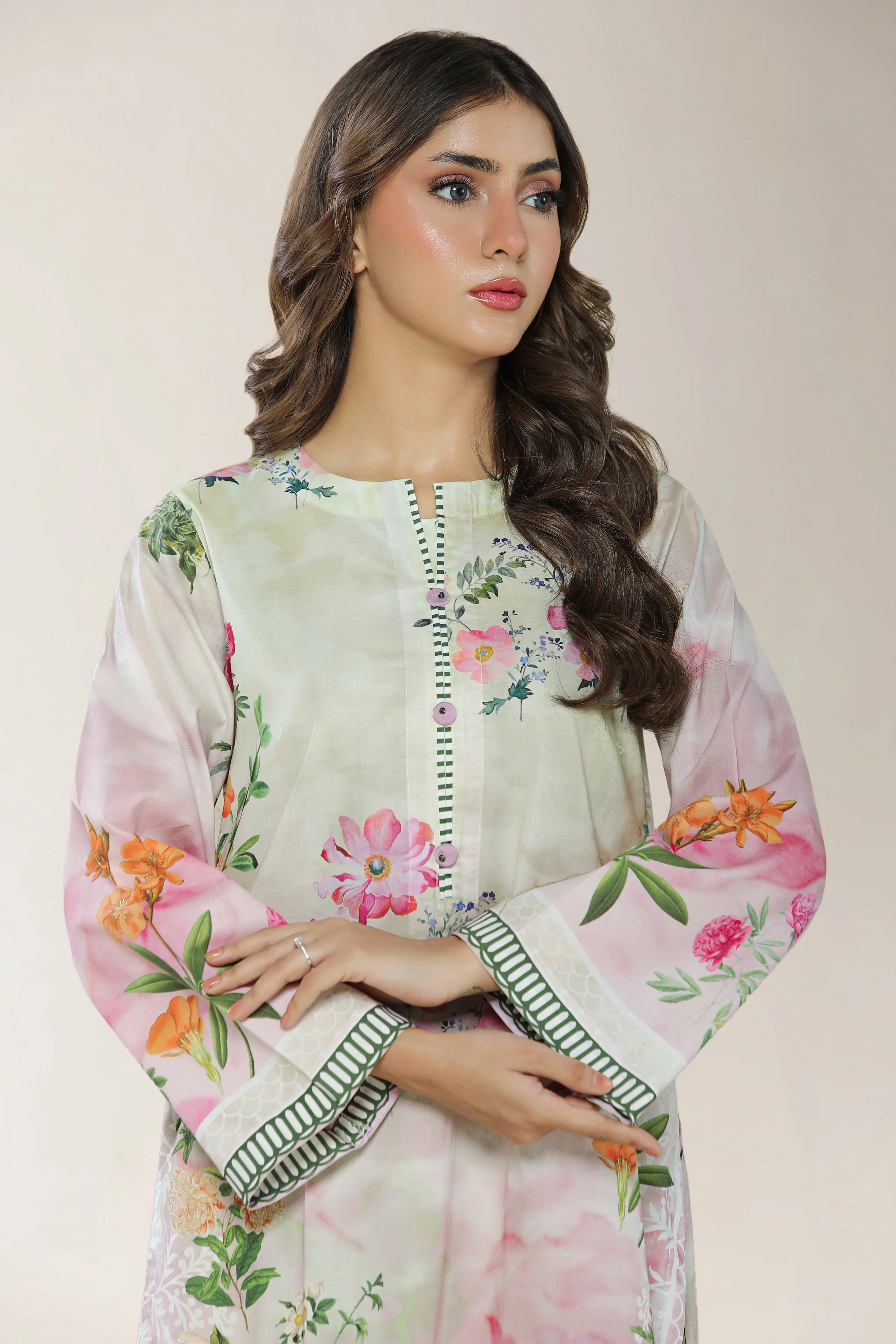 Printed Cambric Pink 2PC - Image 2