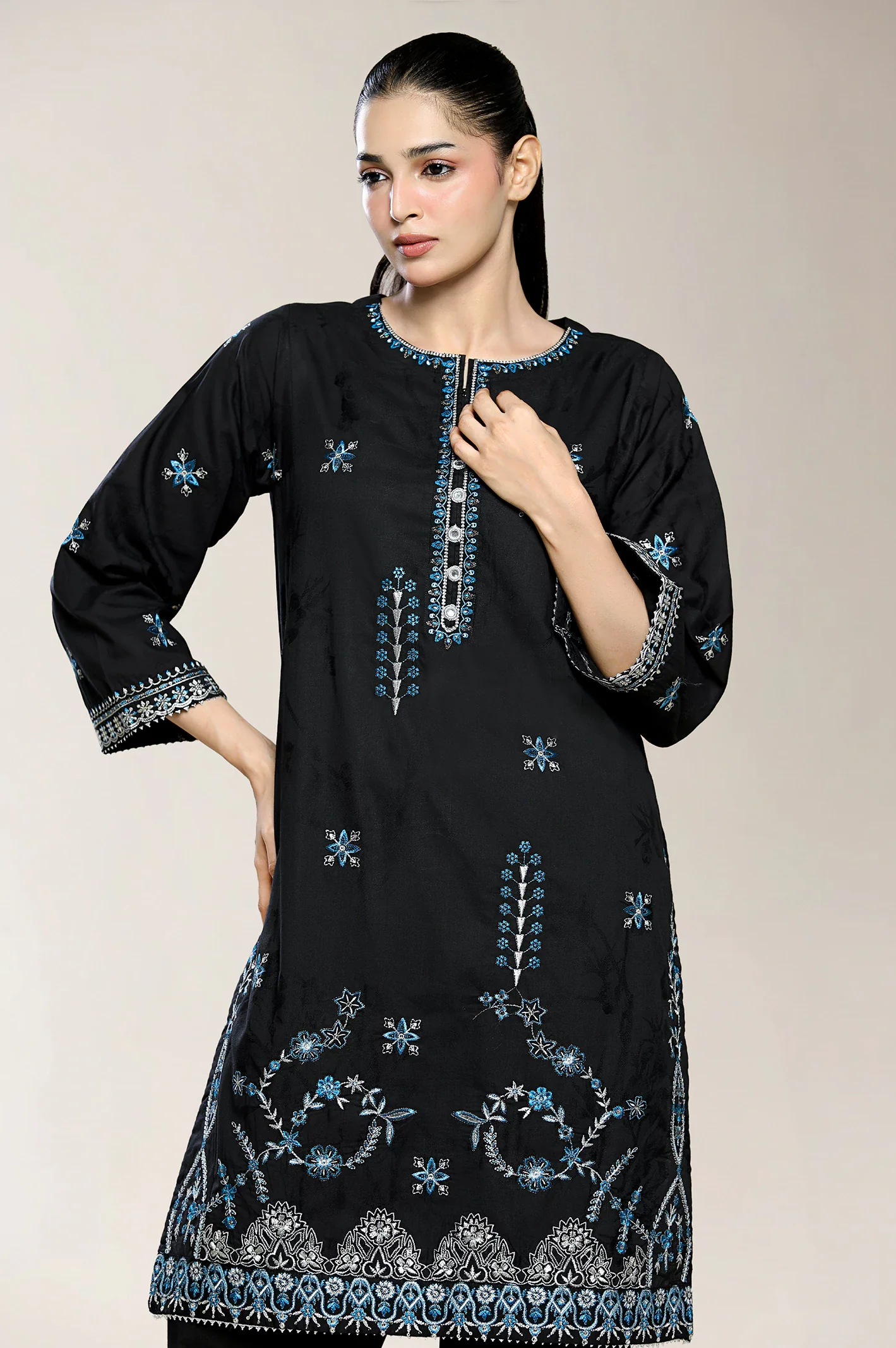 Embroidered Black 2PC - Image 2
