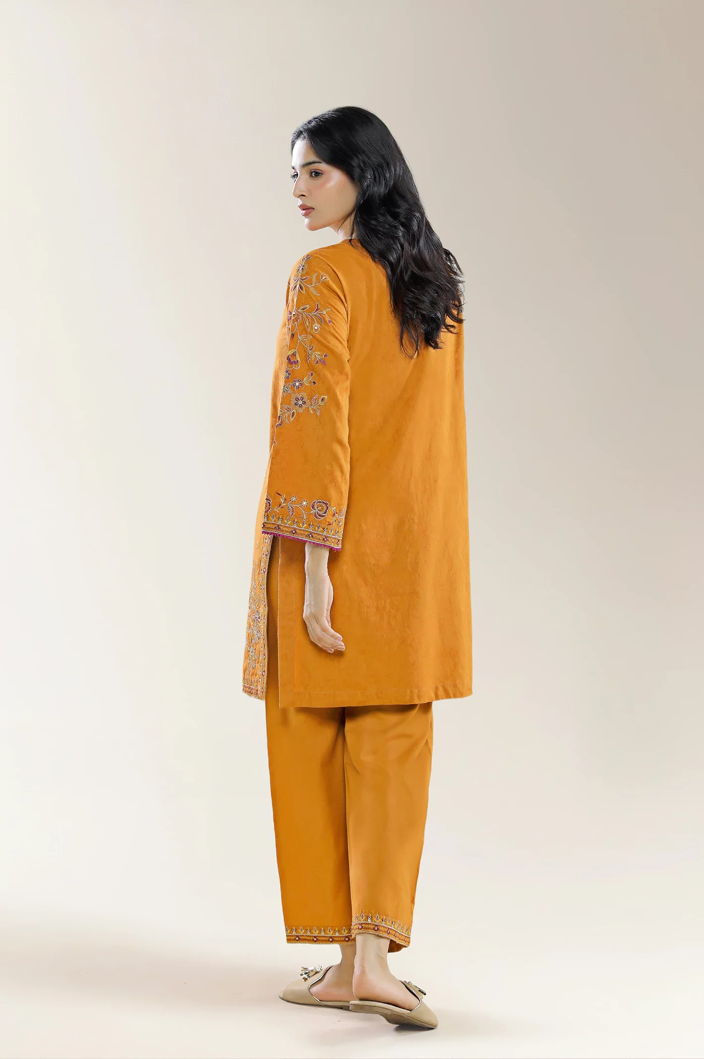 Embroidered Mustard 2PC - Image 3