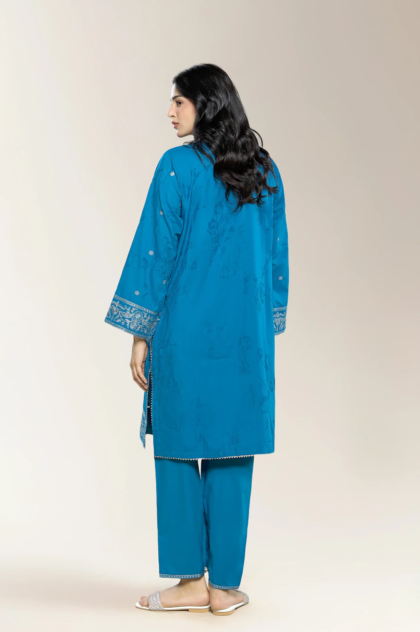 Embroidered Blue 2PC - Image 5