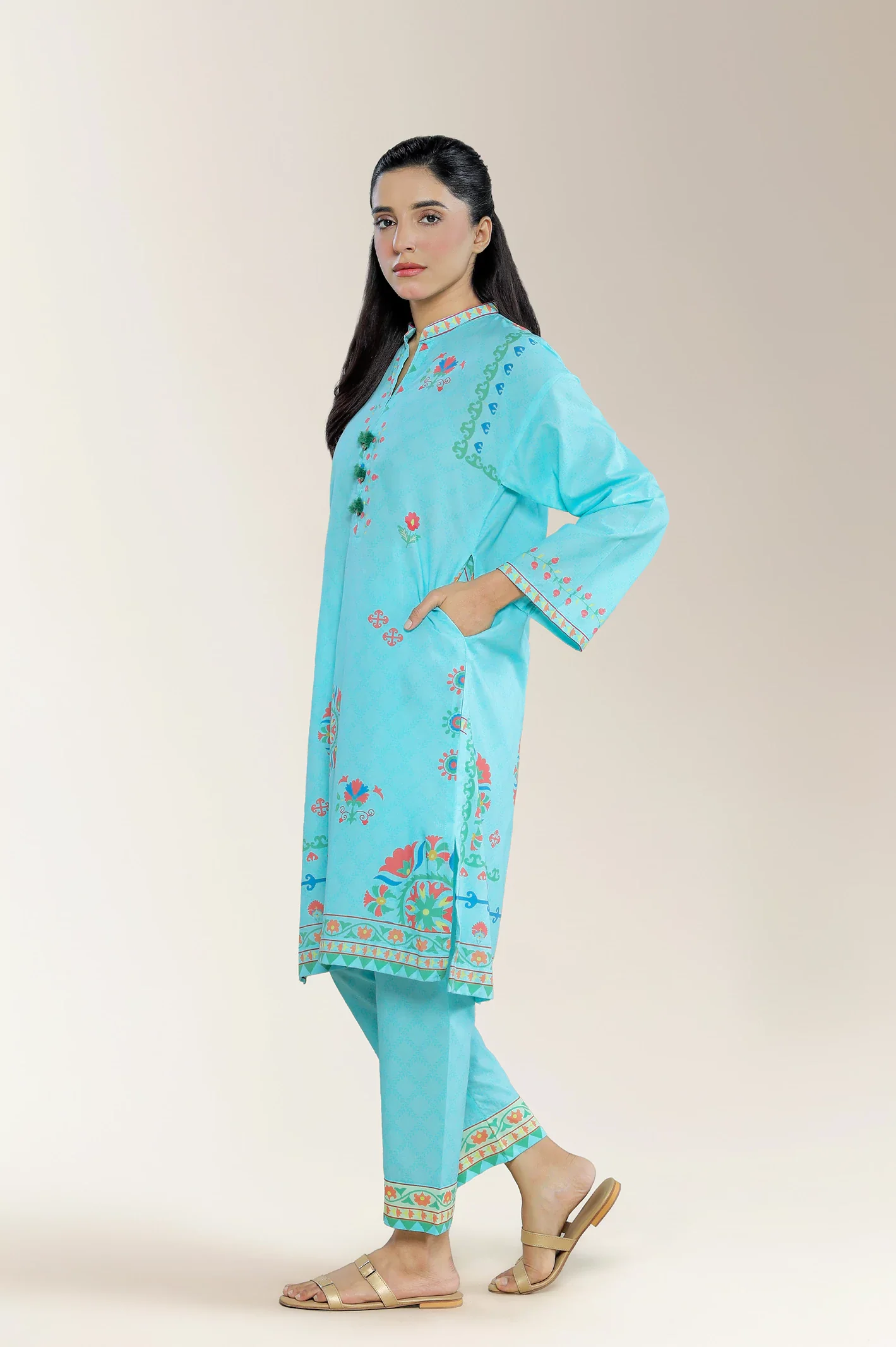Printed Cotton Blue 2PC - Image 3