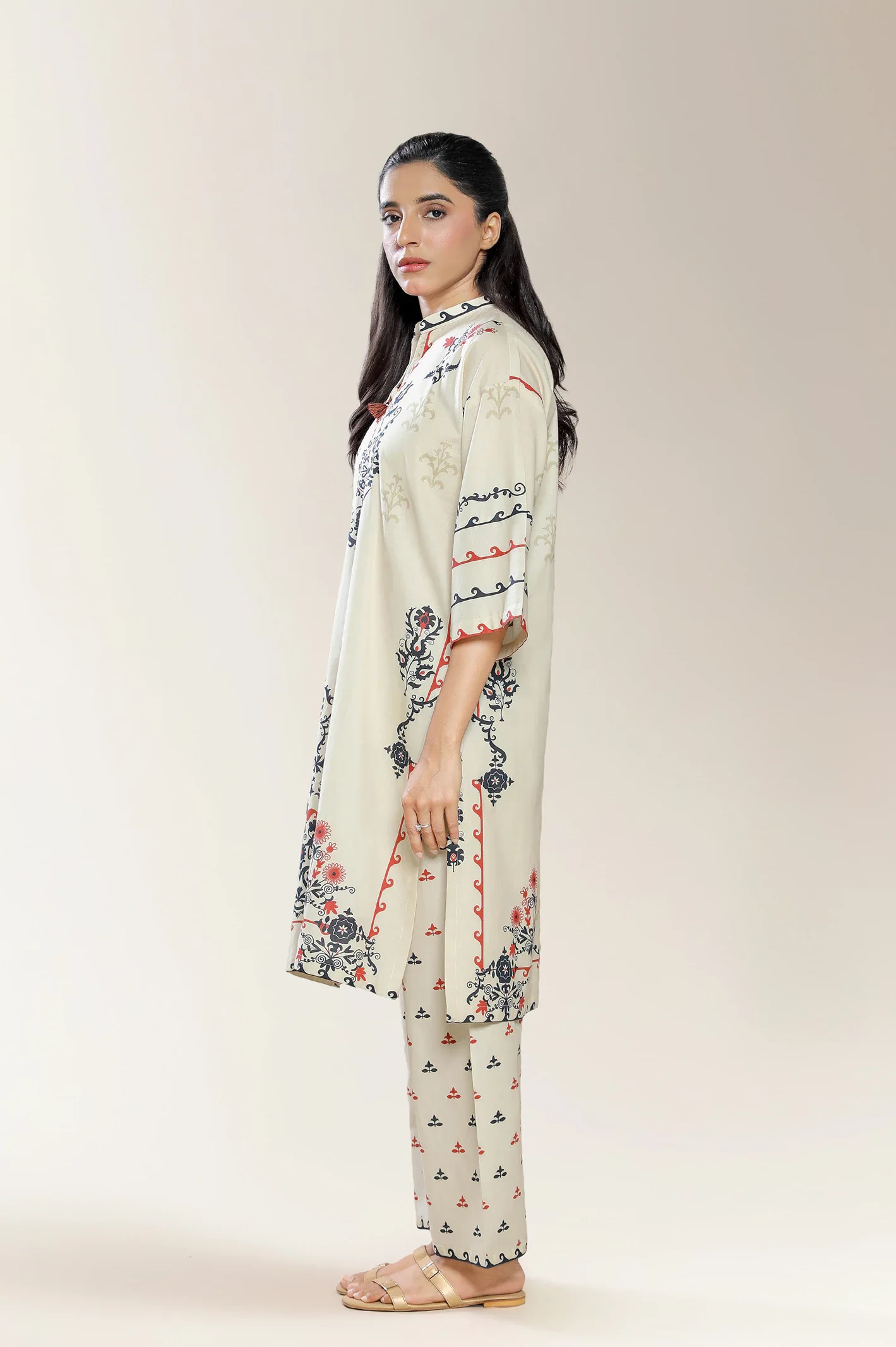 Printed Cotton Beige 2PC - Image 3
