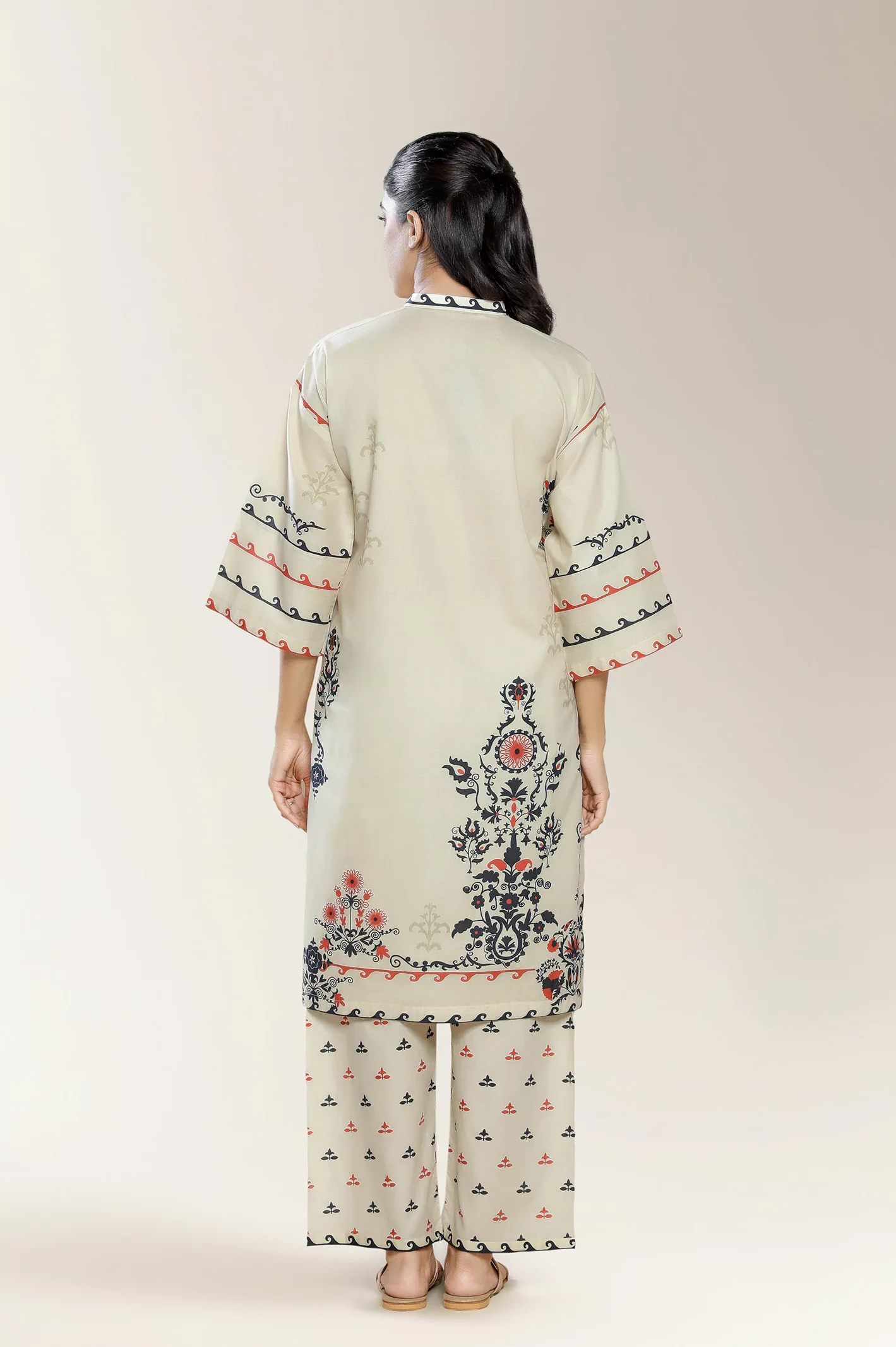 Printed Cotton Beige 2PC - Image 4