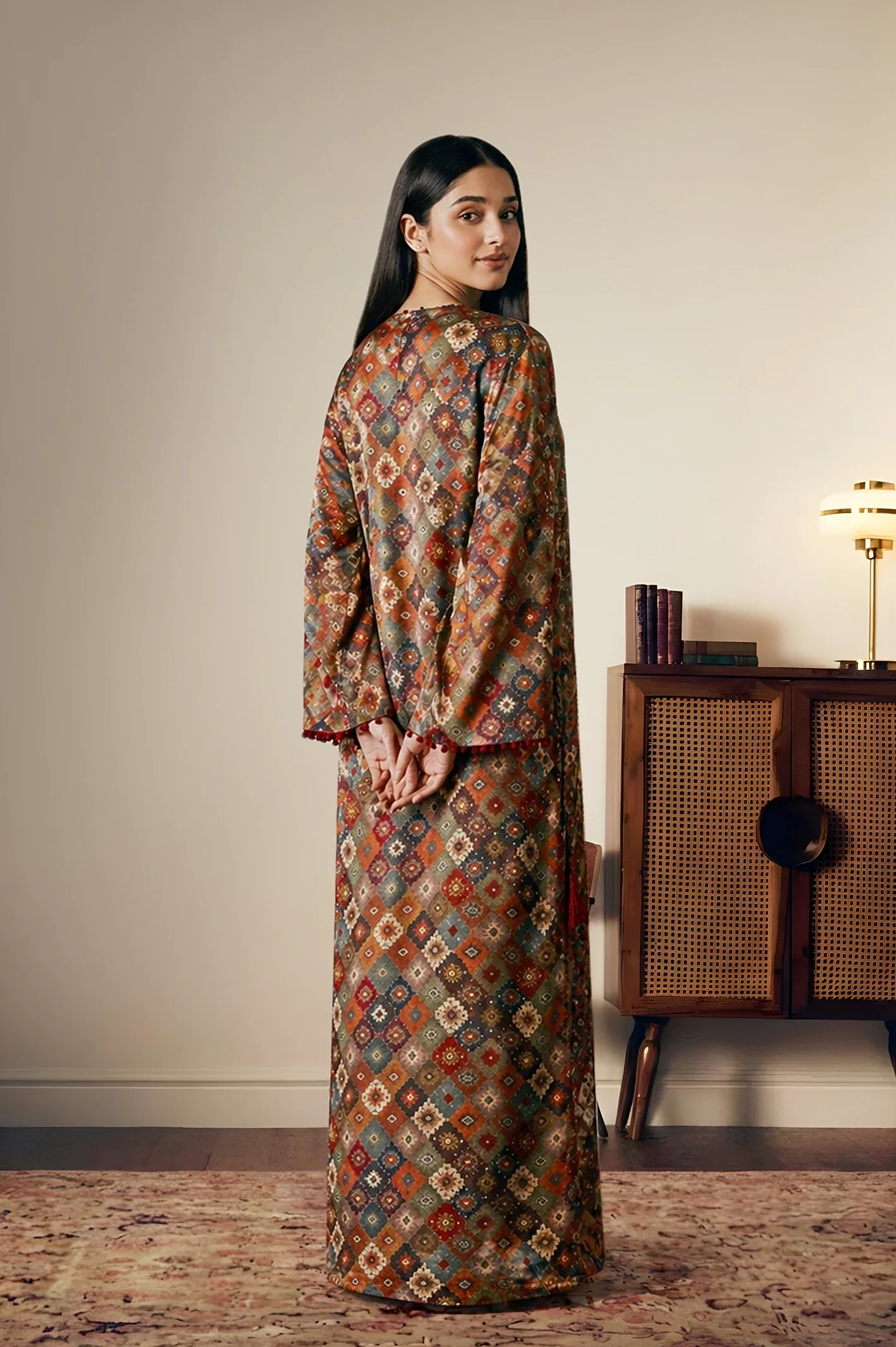 Printed Rust Kaftan - Image 2