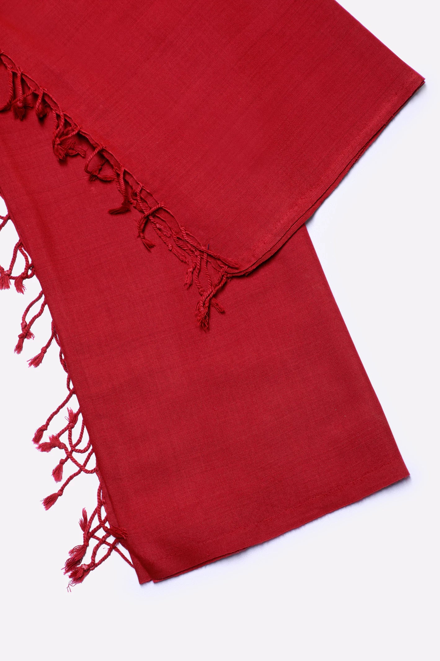 Woolen Maroon Plain Shawl - Image 2