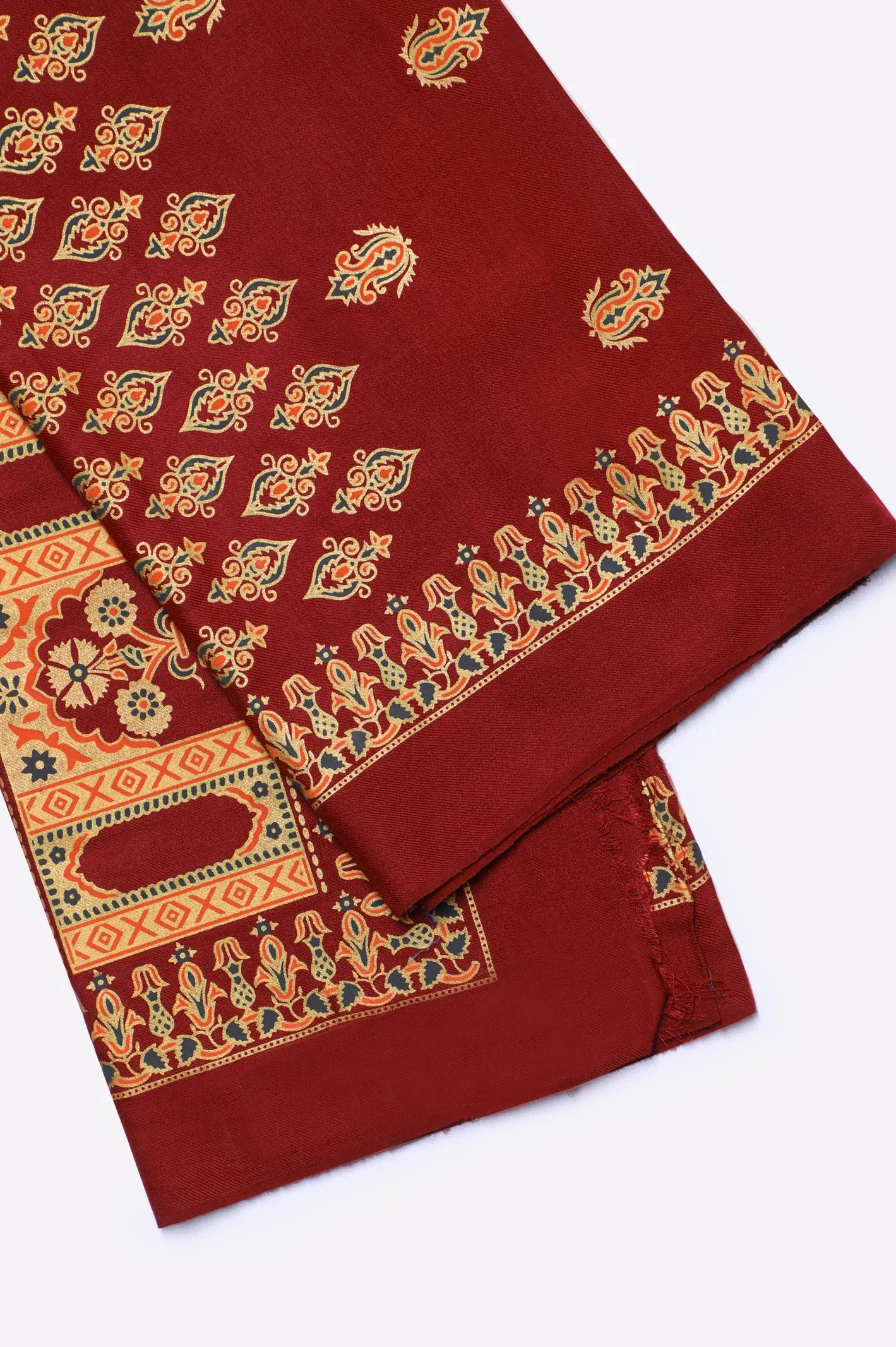 Woolen Block Printed Shawl - Image 2