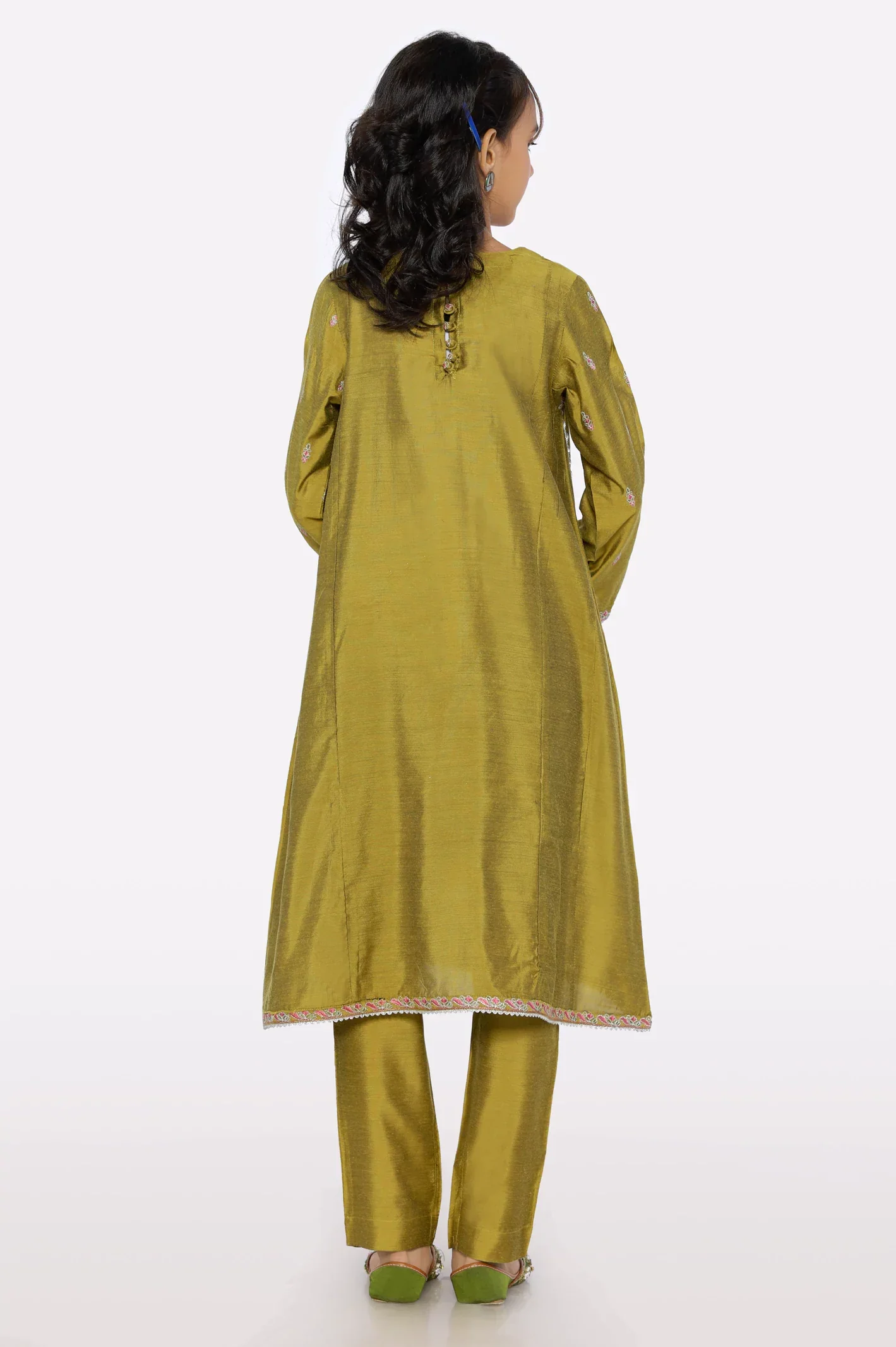 Mustard Embroidered Teens 2PC - Image 3