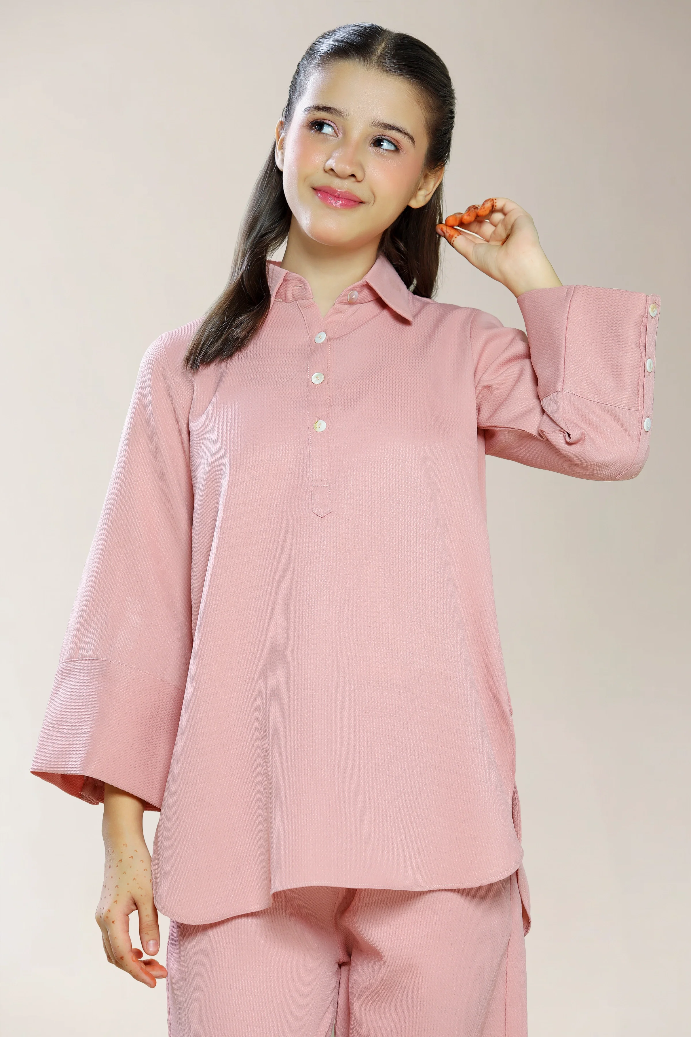 Polyester Dobby Pink Teens 2PC - Image 2