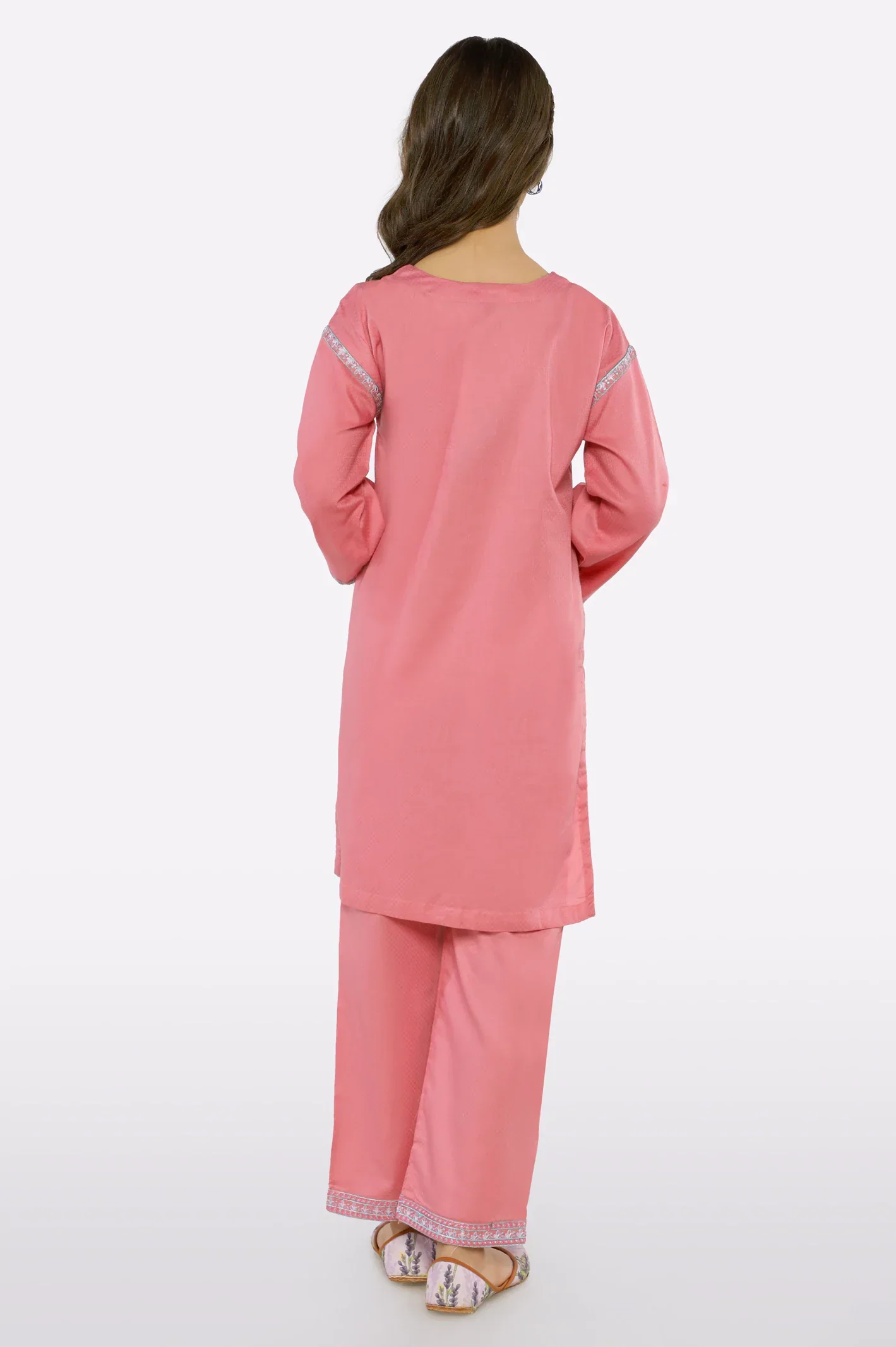 Pink Embroidered Teens 2PC - Image 3
