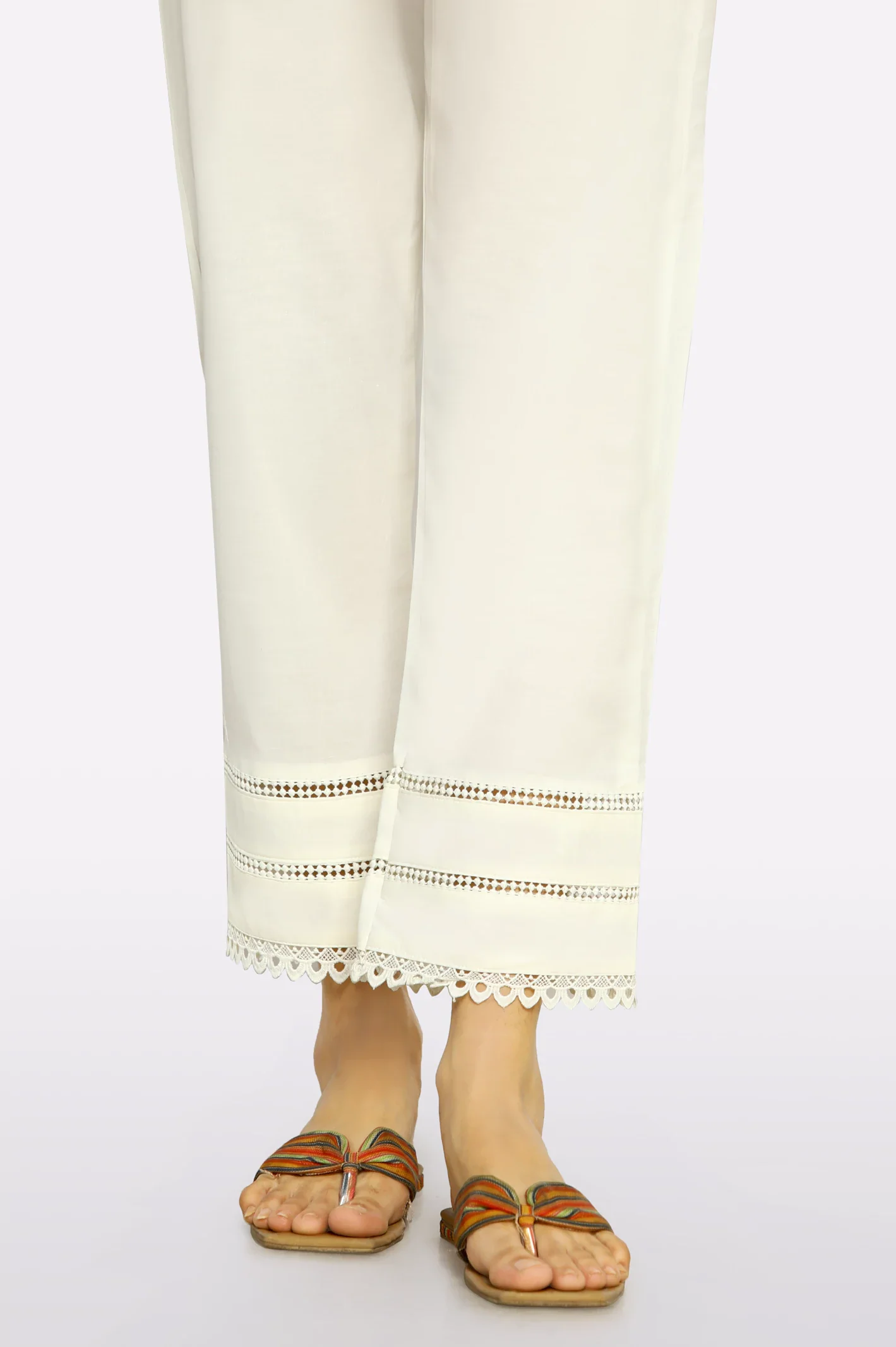 Cambric Off White Lace Trouser