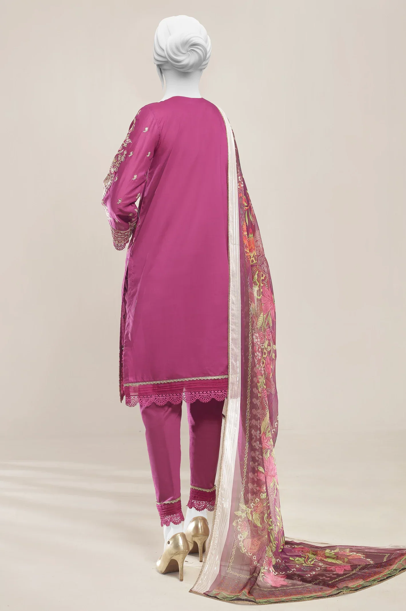 Plum Embroidered 3PC Unstitched - Image 3