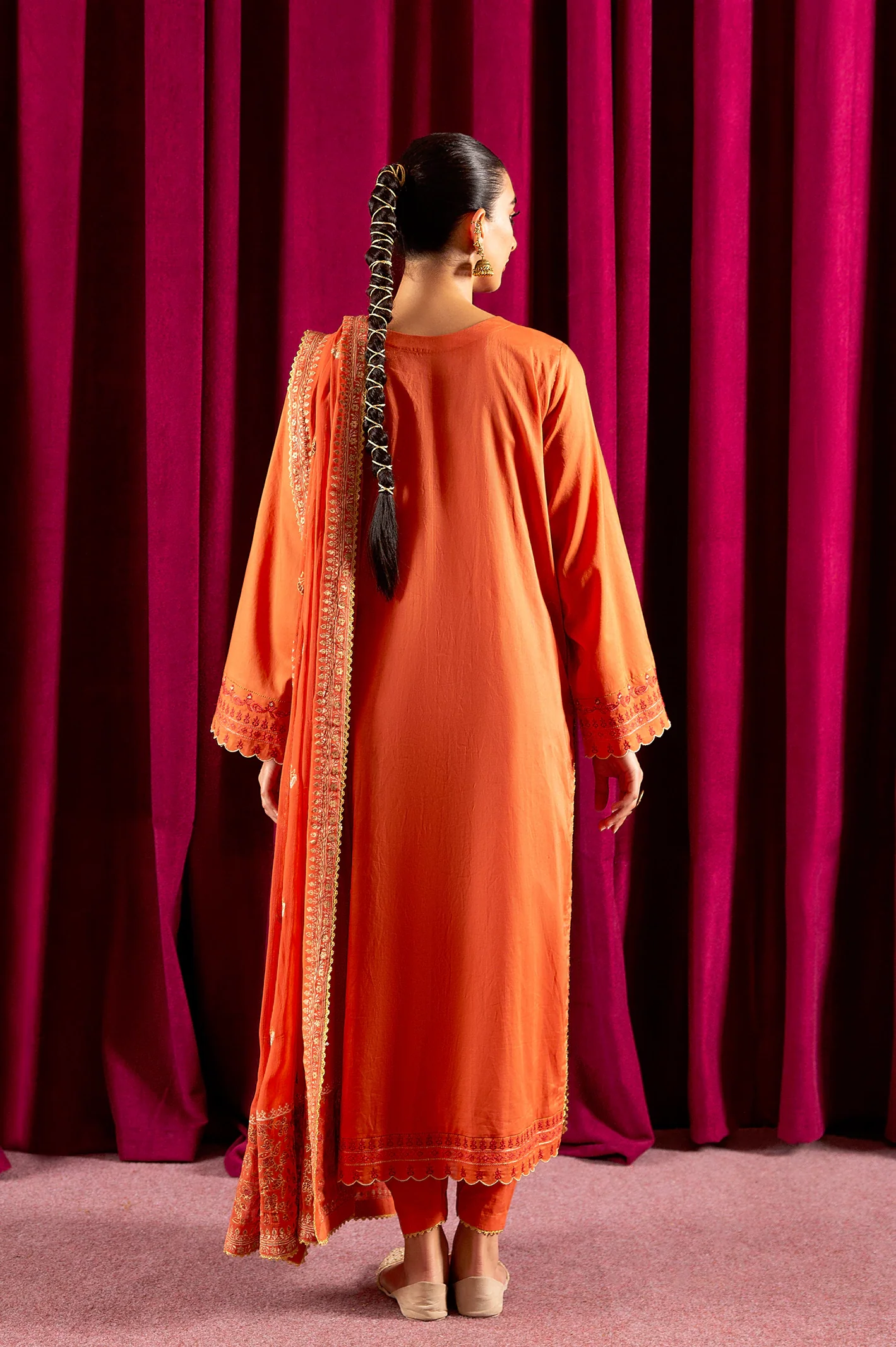 Mustard Embroidered 3PC Unstitched - Image 3