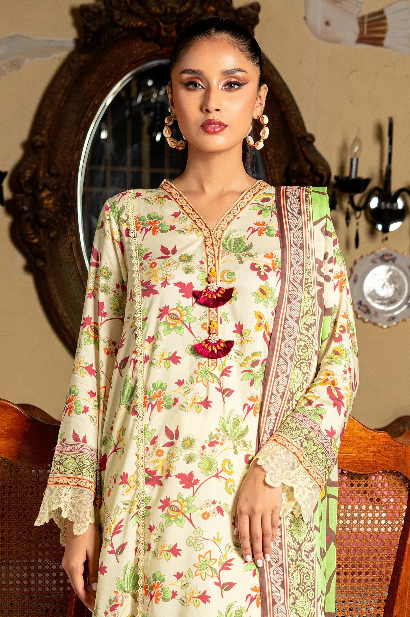 Viscose Digital Printed 3PC Unstitched - Image 2