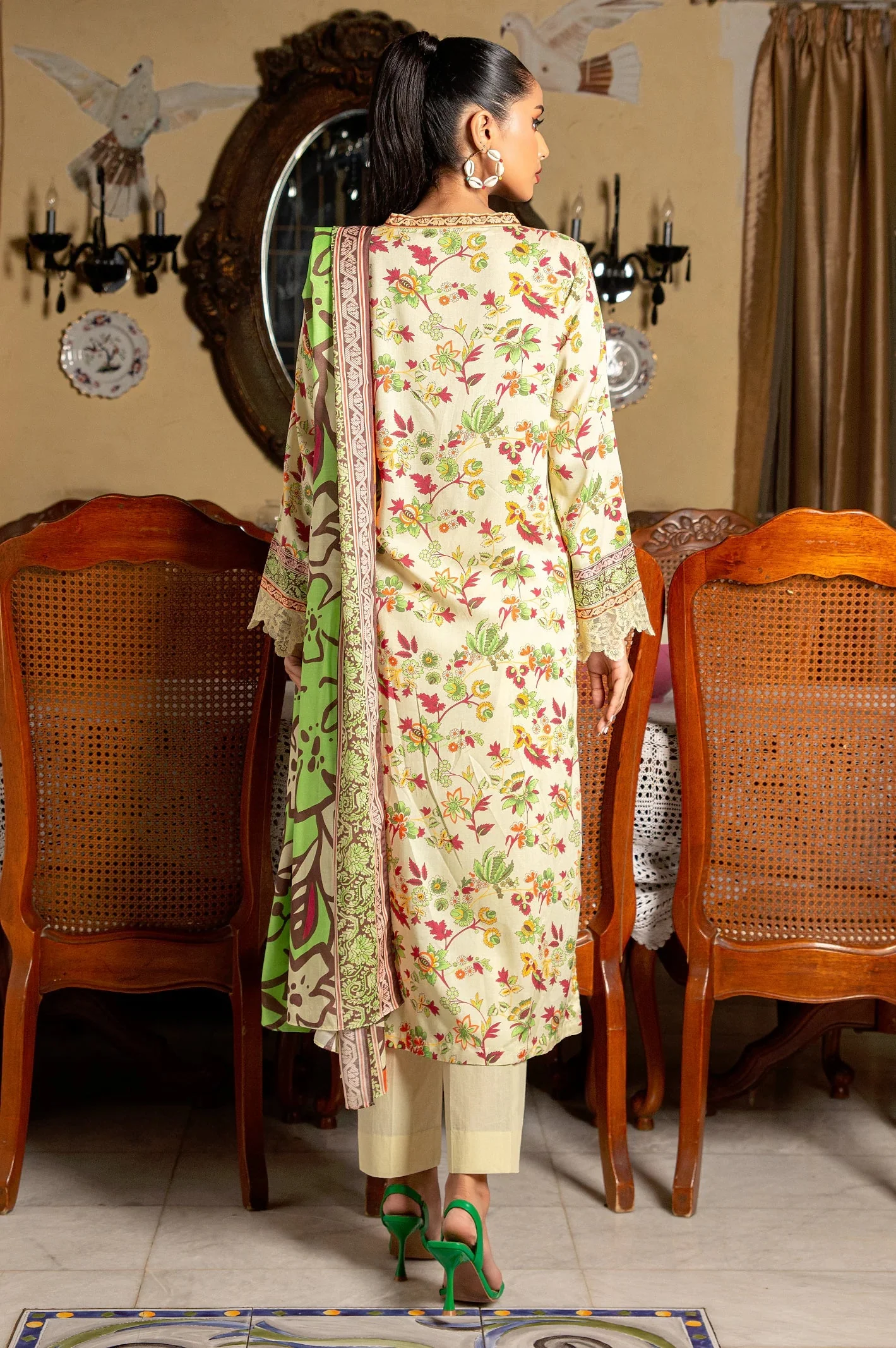 Viscose Digital Printed 3PC Unstitched - Image 3