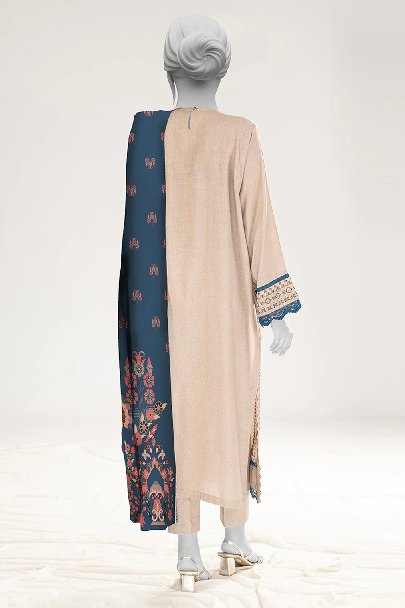 Light Brown Embroidered 3PC Unstitched - Image 3