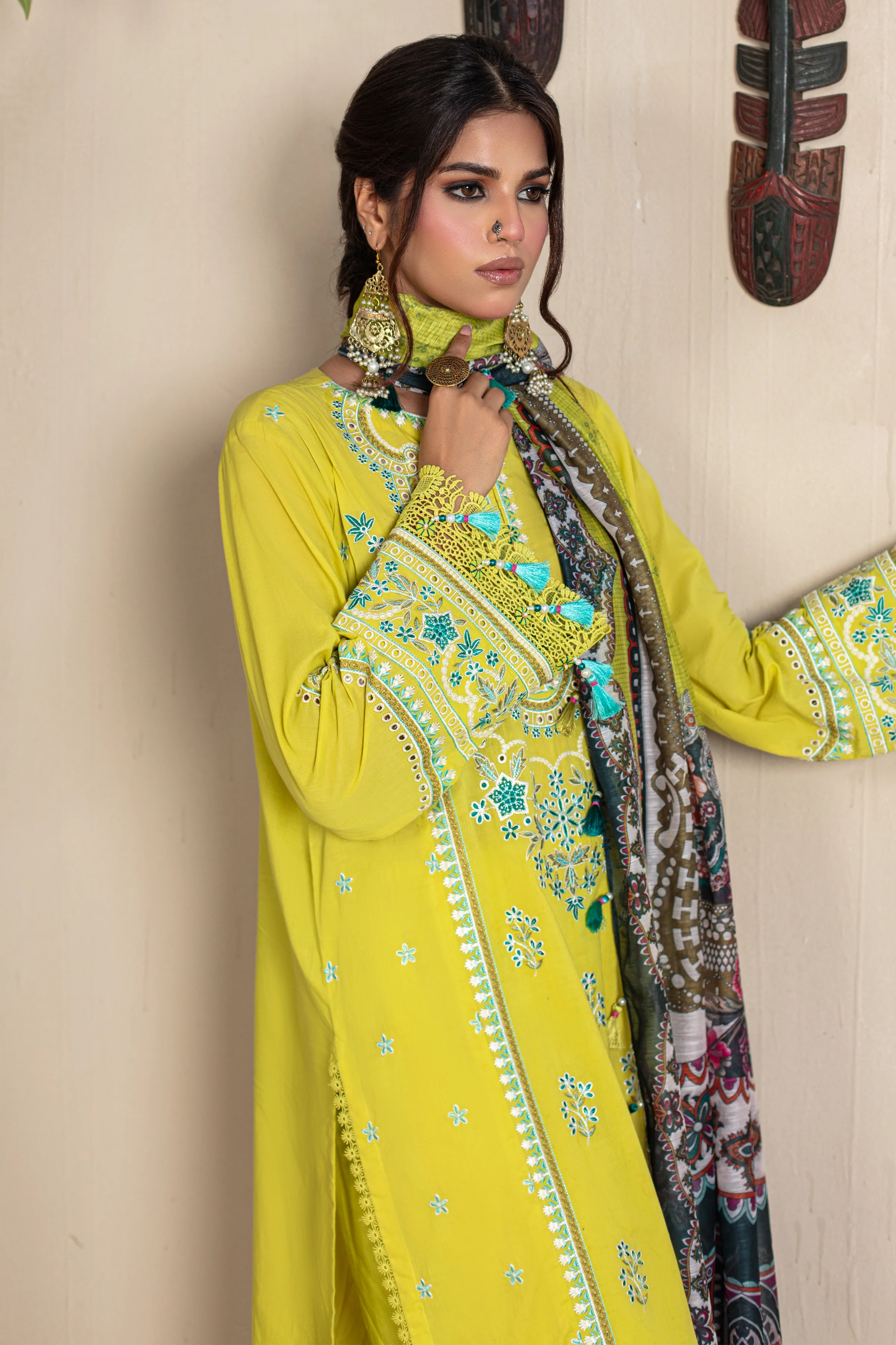 Light Green Embroidered 3PC Unstitched - Image 5