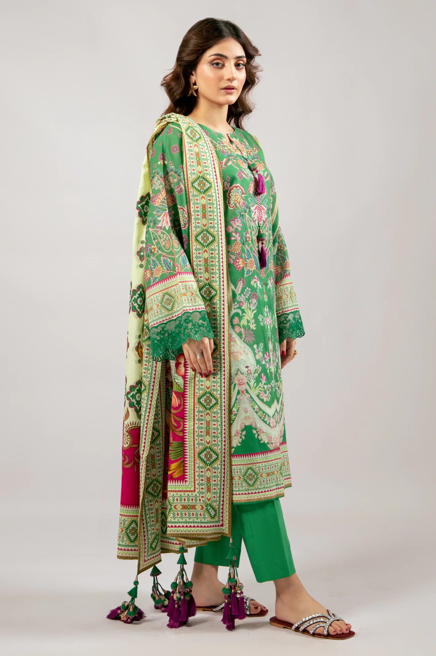 Printed 3PC Unstitched - Image 4
