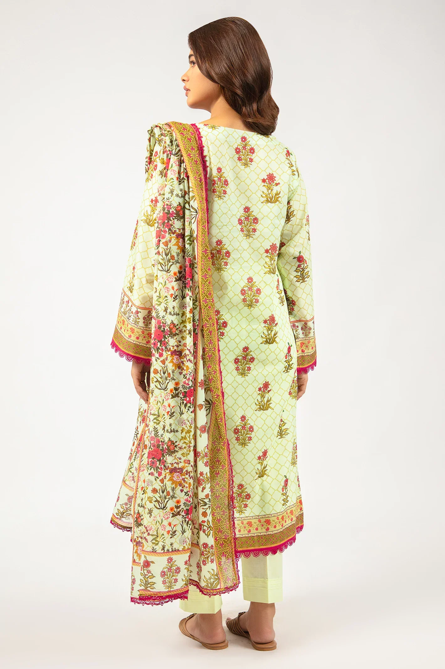 Printed Lawn-Off White Unstitched 3PC - Image 4