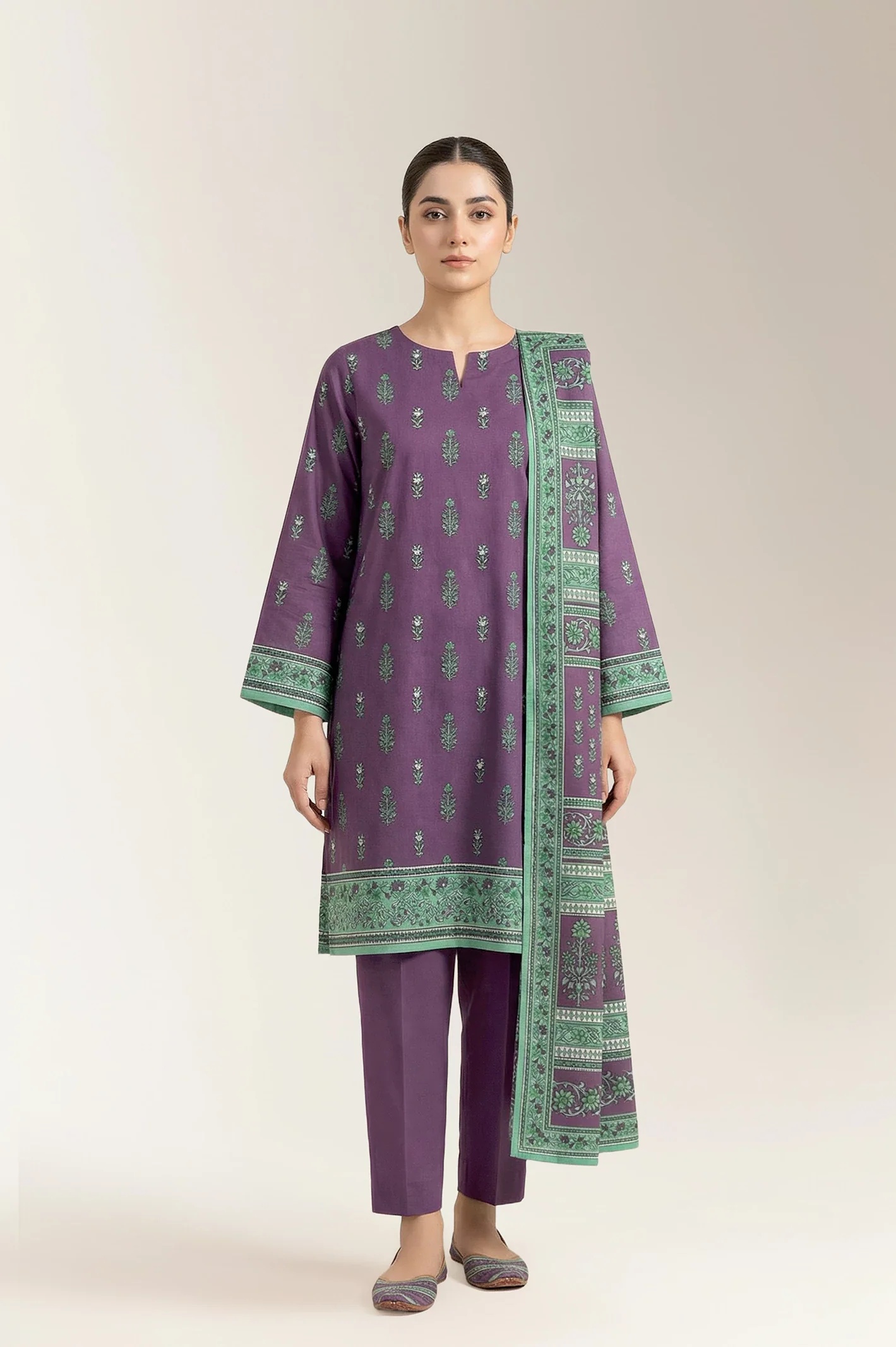 Printed Unstitched 3PC