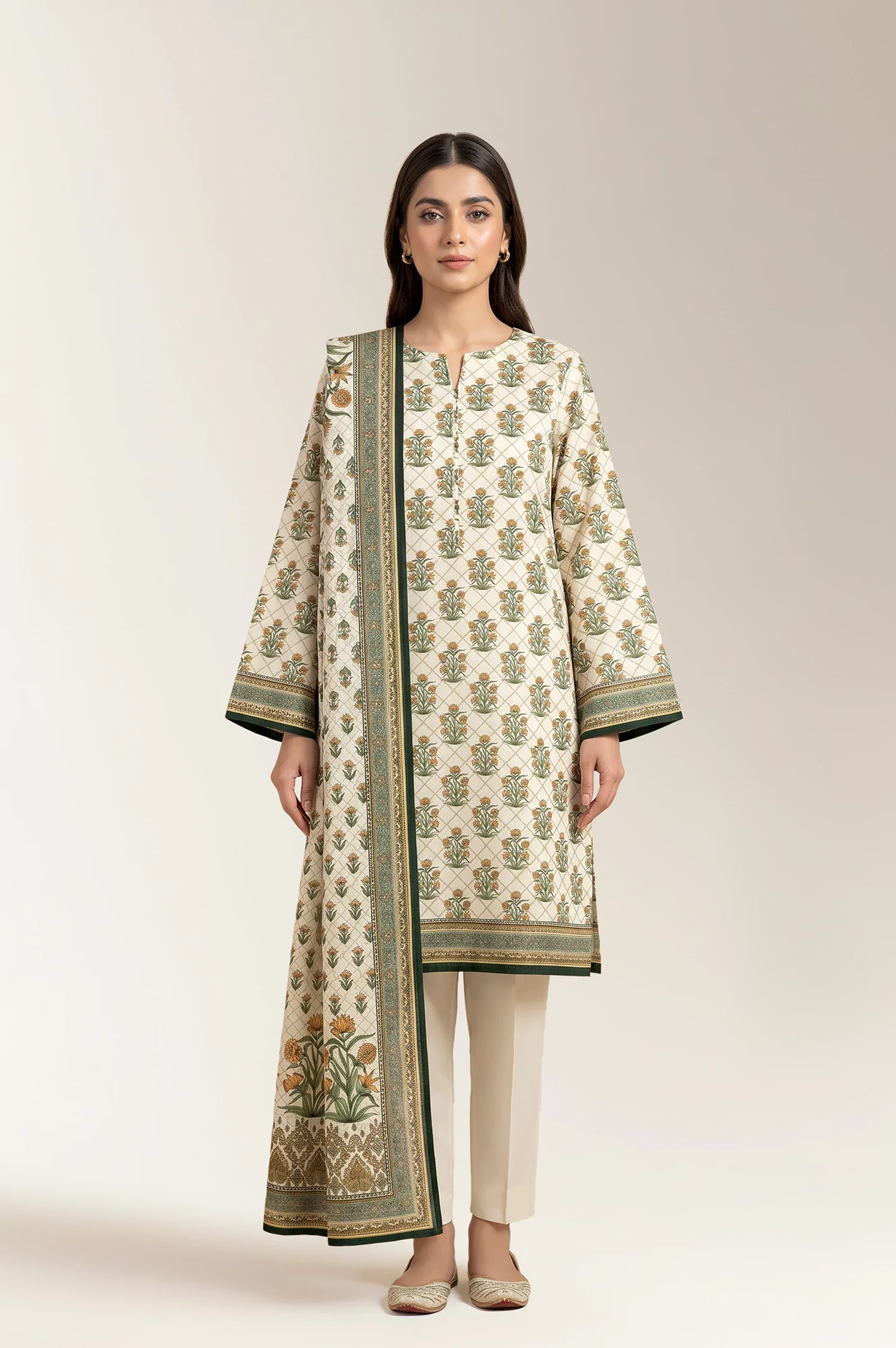 Printed Unstitched 3PC